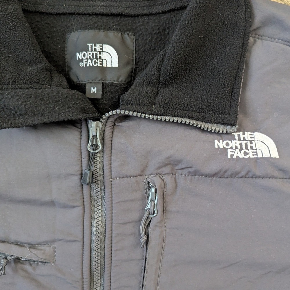 The North Face Denali Fleece Jacket Grey Black Full Zip Men's Medium - Picture 3 of 5